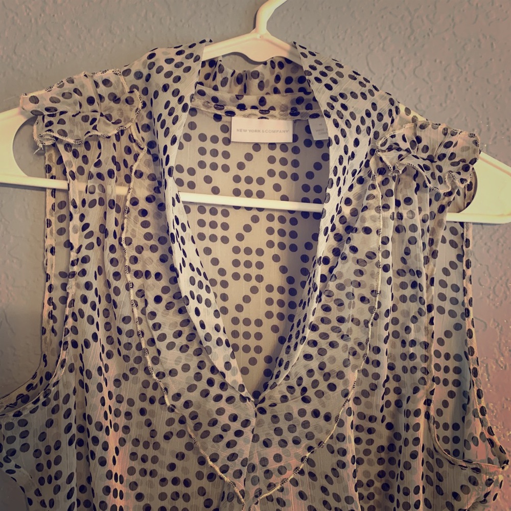 Sleeveless polka dot tank from New York & Company